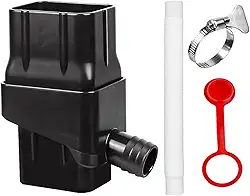 Gralara Sistema de Captação de Água da Chuva, Desviador Inteligente para Calhas Padrão de 2 x 3 polegadas, PRETO, Tamanho real
