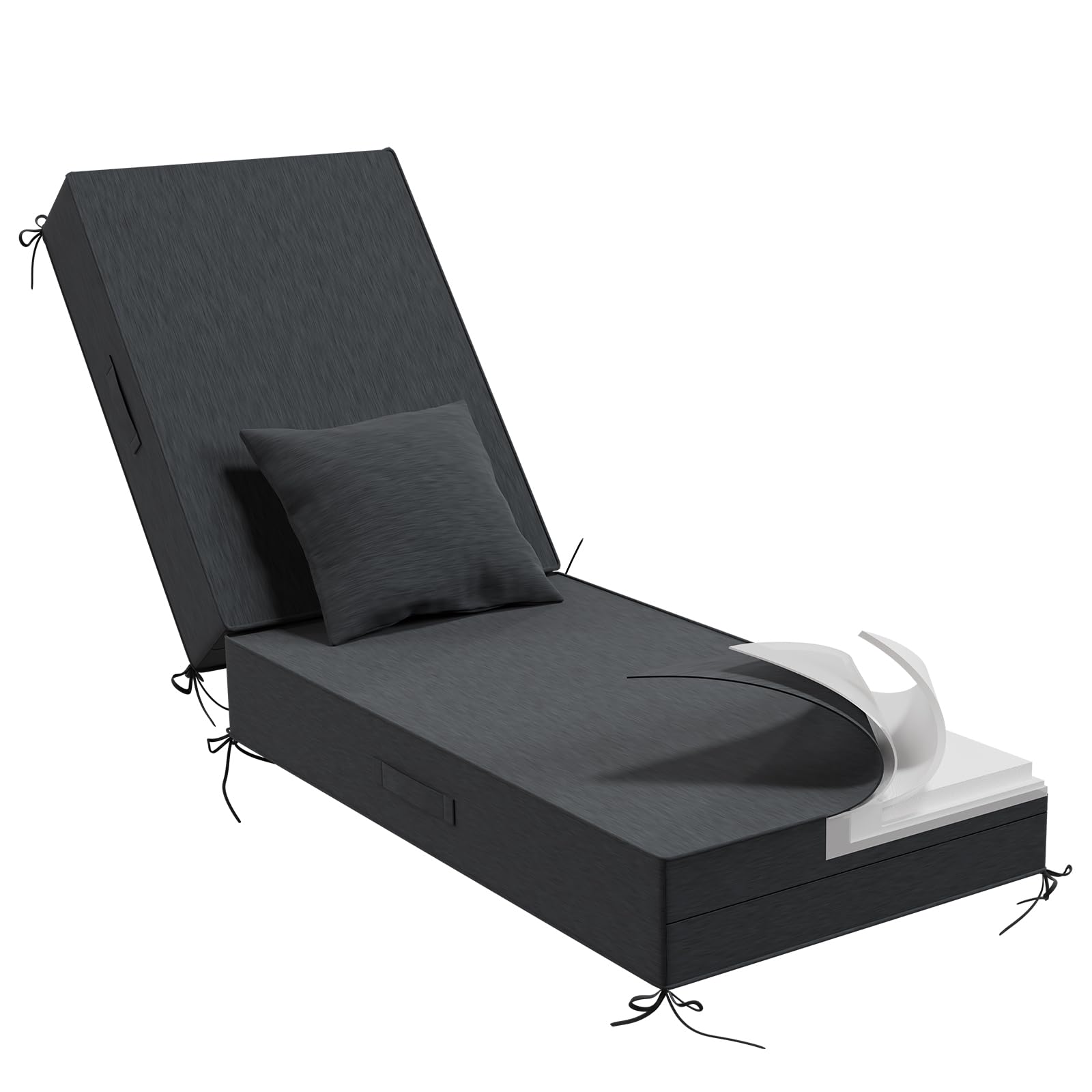 AOFEITE Outdoor Water-Resistant Olefin Chaise Lounge Cushions with Pillow, Weather and Fade Resistant Patio Furniture Lounge Chair Cushion Ideal for