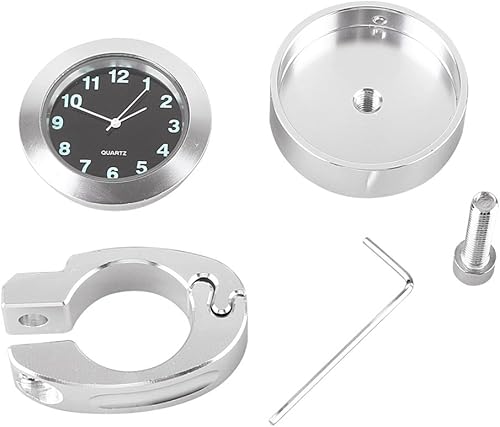 Miniatura 6 de Mallofusa Aluminio universal impermeable motocicleta manillar reloj reloj digital para 78 "a 1" manillar para Yamaha Kawasaki Honda Suzuki plata