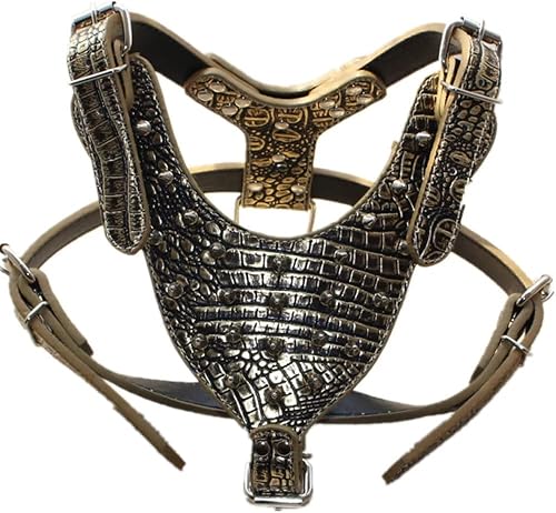 Miniatura 2 de Juego de 2 arneses de cuero para perros medianos y grandes con pinchos afilados, juego de 2 piezas para Pit Bull, Mastín, Boxer, Bull Terrier