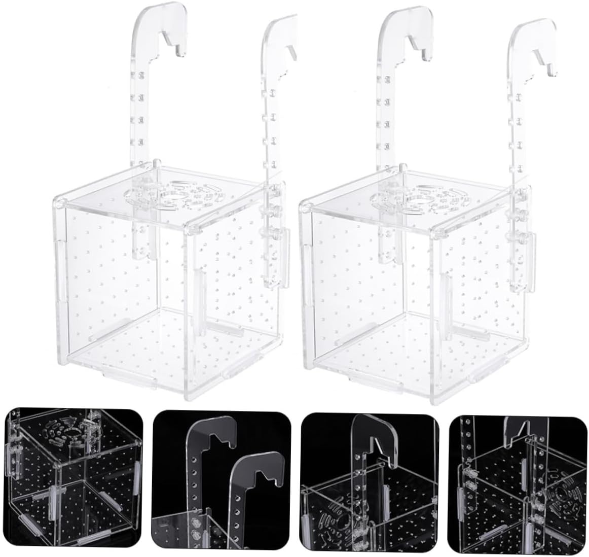2pcs Multifunctional Fish Hatching Boxes for Aquariums Fish Incubator Tank Isolation Design for Betta and Guppy Breeding