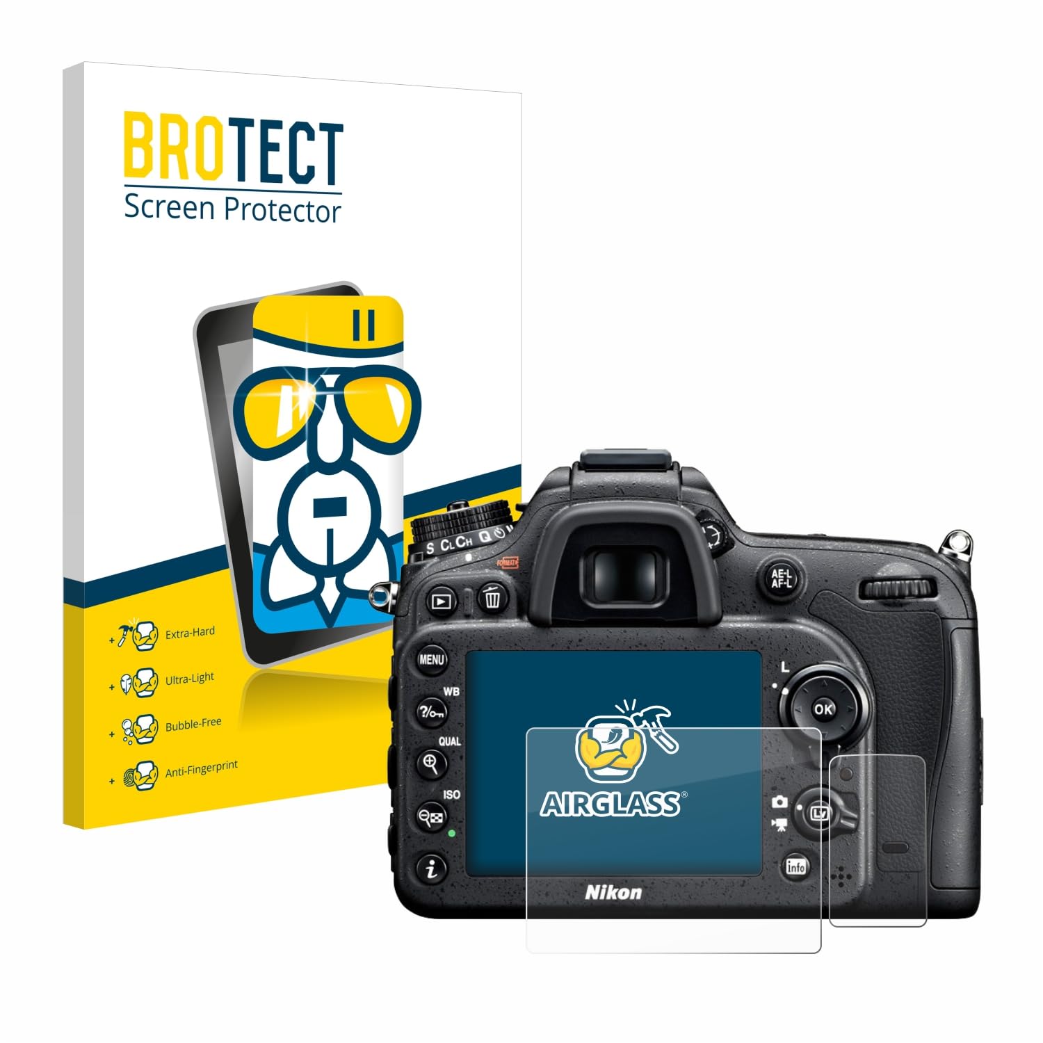 brotect Pellicola Protettiva Vetro per Nikon D7100 Protezione