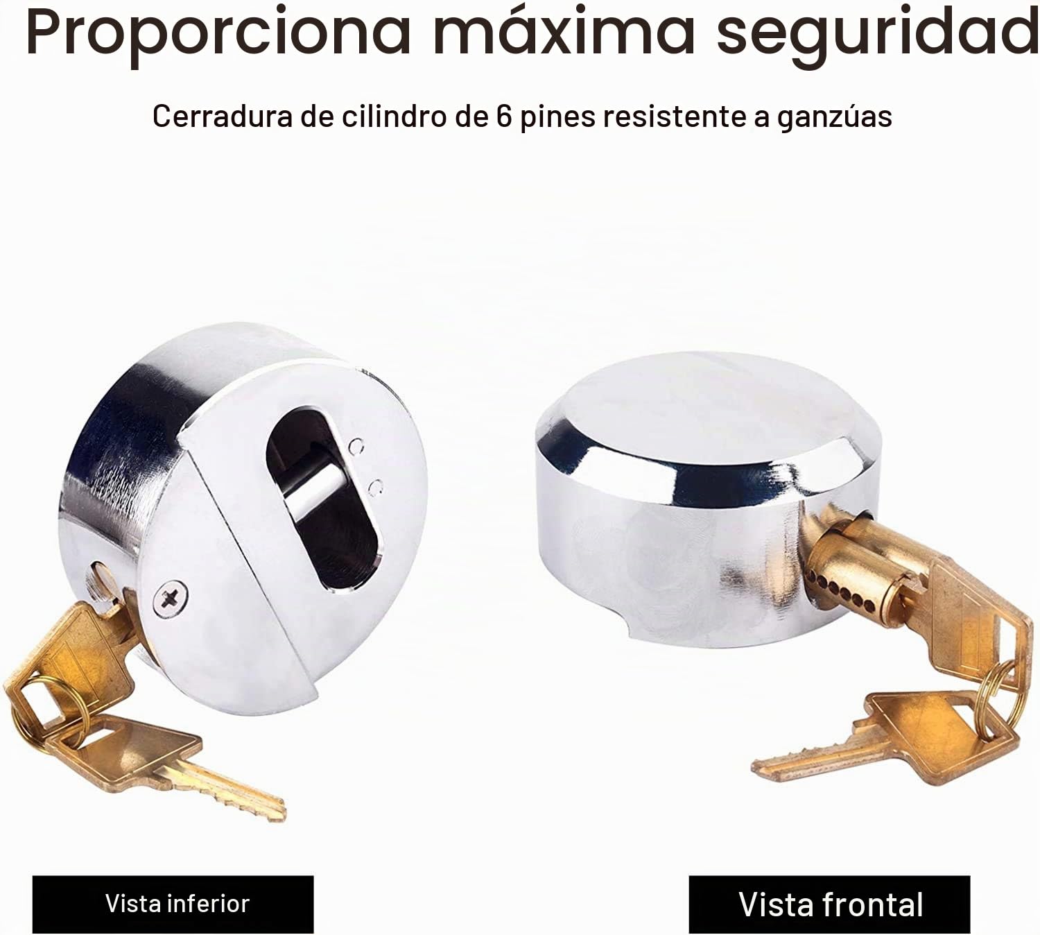 Juego de candado y cerrojo de seguridad para puerta de cobertizo de cochera de alta seguridad, 73 mm, acero con perno