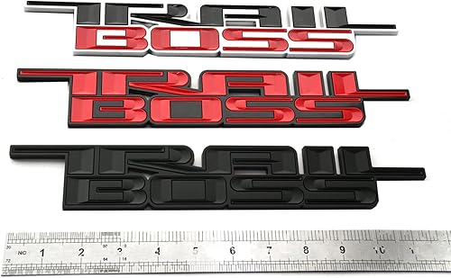 Miniatura 6 de SSDD CH-Trail - 2 emblemas de Trail Boss 2019-2021, placa de identificación lateral de repuesto para Chevy Silverado 1500 HD 2500 HD (negrorojo)