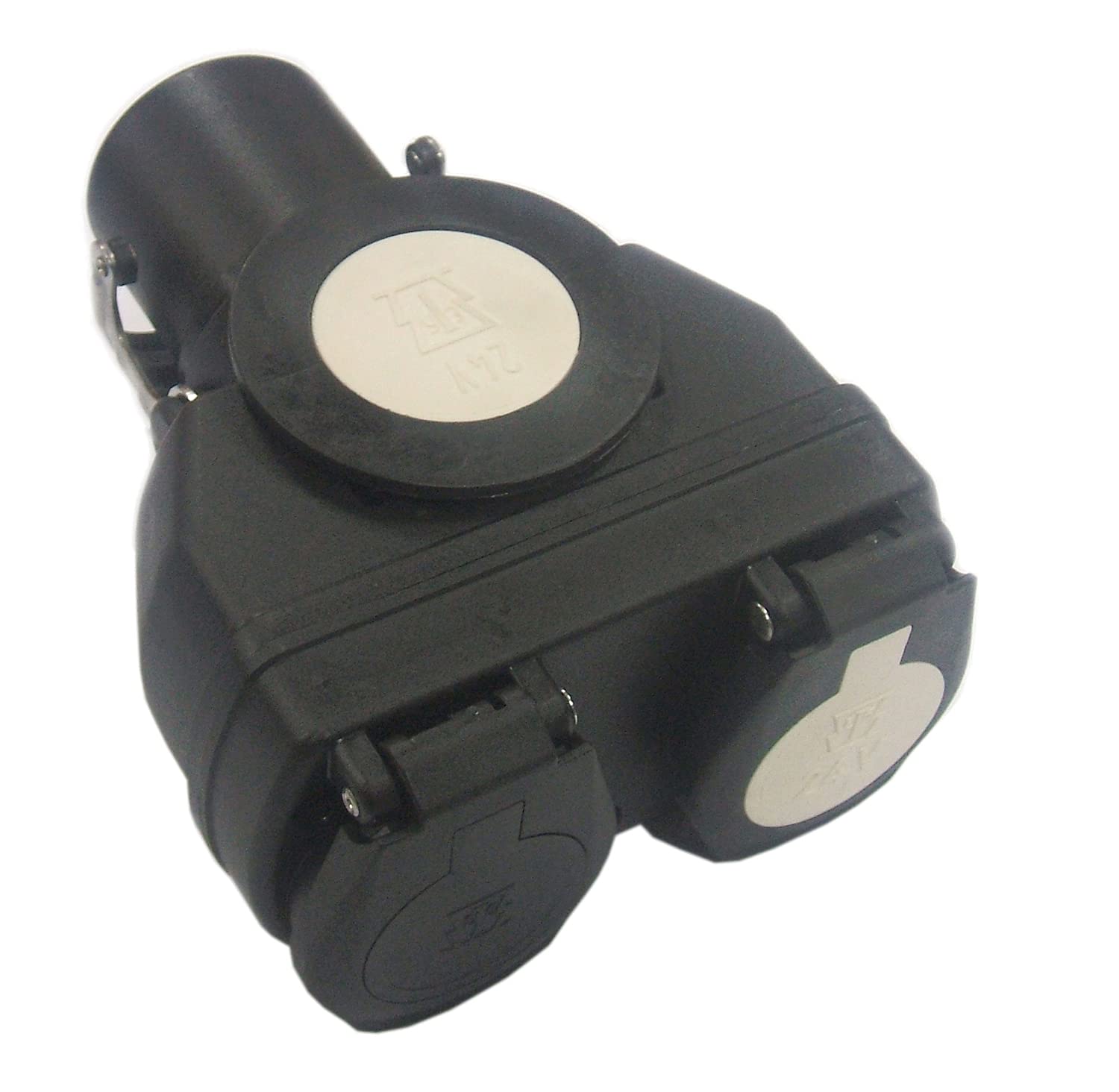 Ryme Automotive Adaptateur pour Camion de Prise 15 Broches 24 V vers 2 Prises à 7 Broches