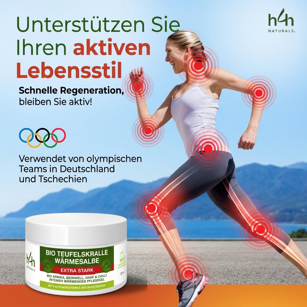 Bio Teufelskralle Wärmesalbe Extra Stark – Wohltuende Wärme für Rücken, Nacken, Knie & Schultern – Mit Hanf, Arnika, Capsaicin & 7 Pflanzenextrakten – 200ml Vegan & Tierversuchsfrei