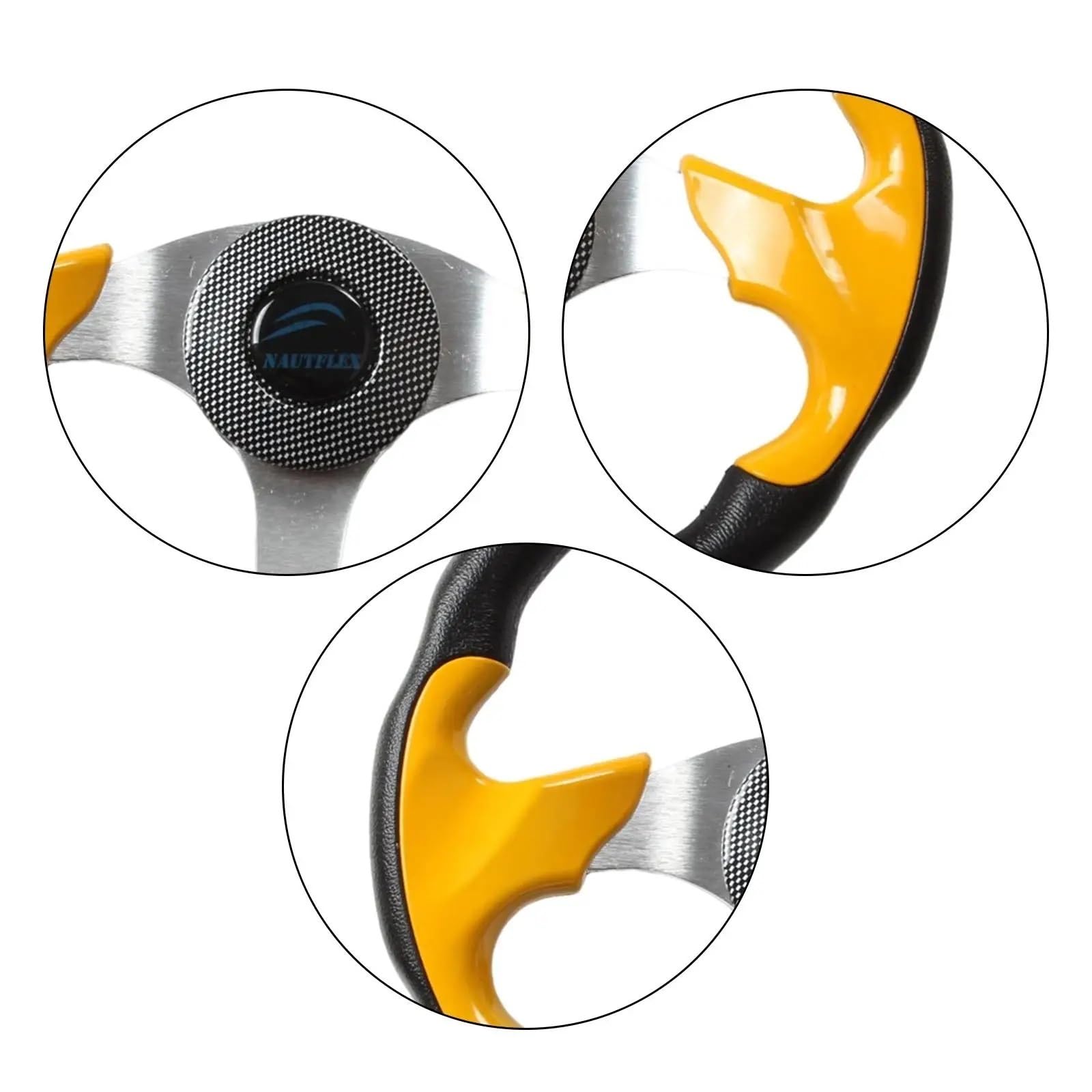 Windzerdong 1pcs Boat Steering Wheel Soft Non directional 3 Spoke Fit for Boat 320mm/12.60inch(Blue)