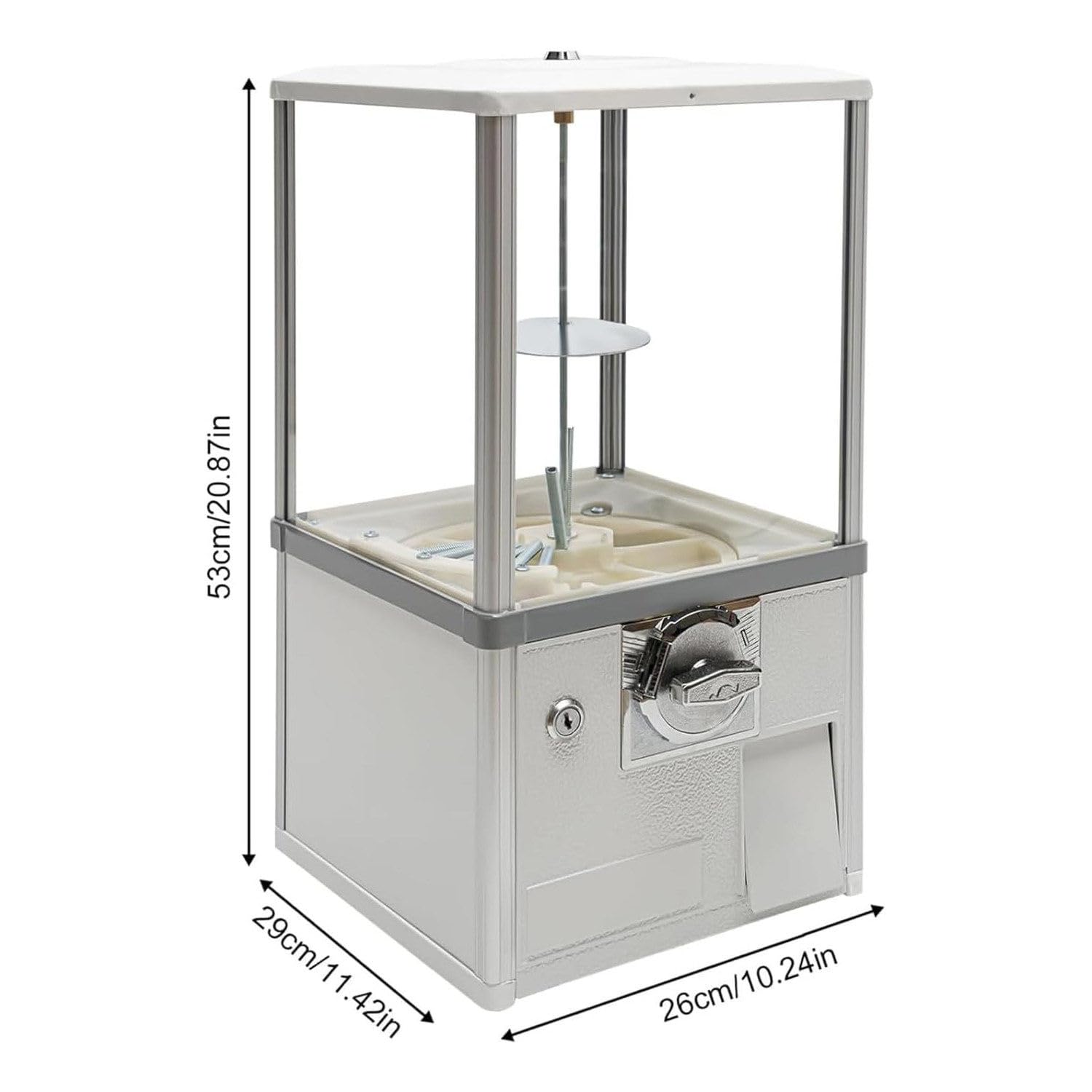 Distributeurs Automatiques pour Les Entreprises avec Serrures, Distributeur De Bonbons Commerciales, Distributeur De Capsules pour Jouets à Capsules De 4,5-5,5cm De Diamètre,White