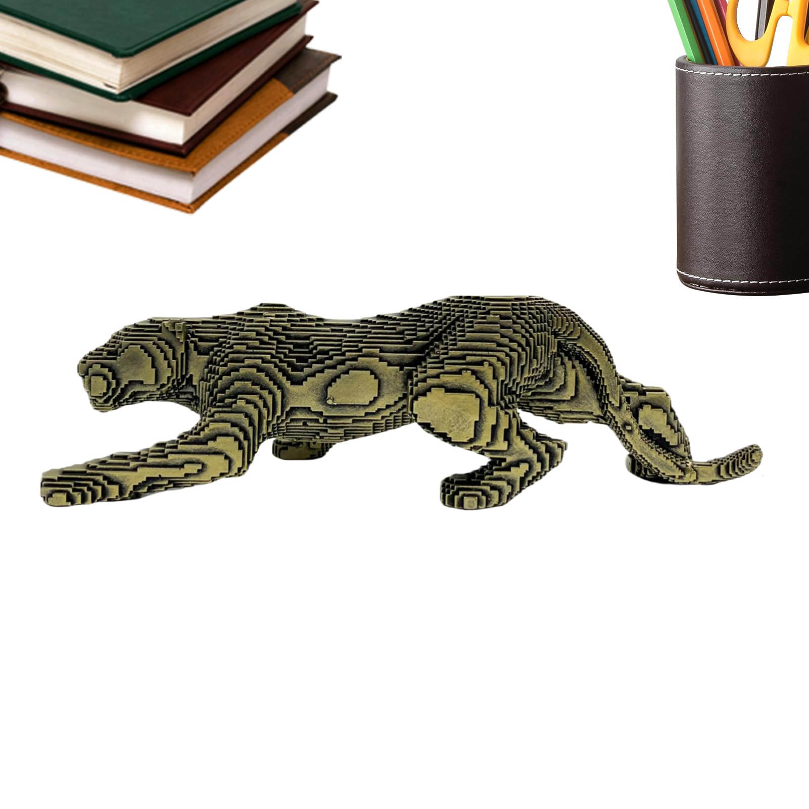 Ornement guépard de bureau : statue de félin artistique pour salon et chambre