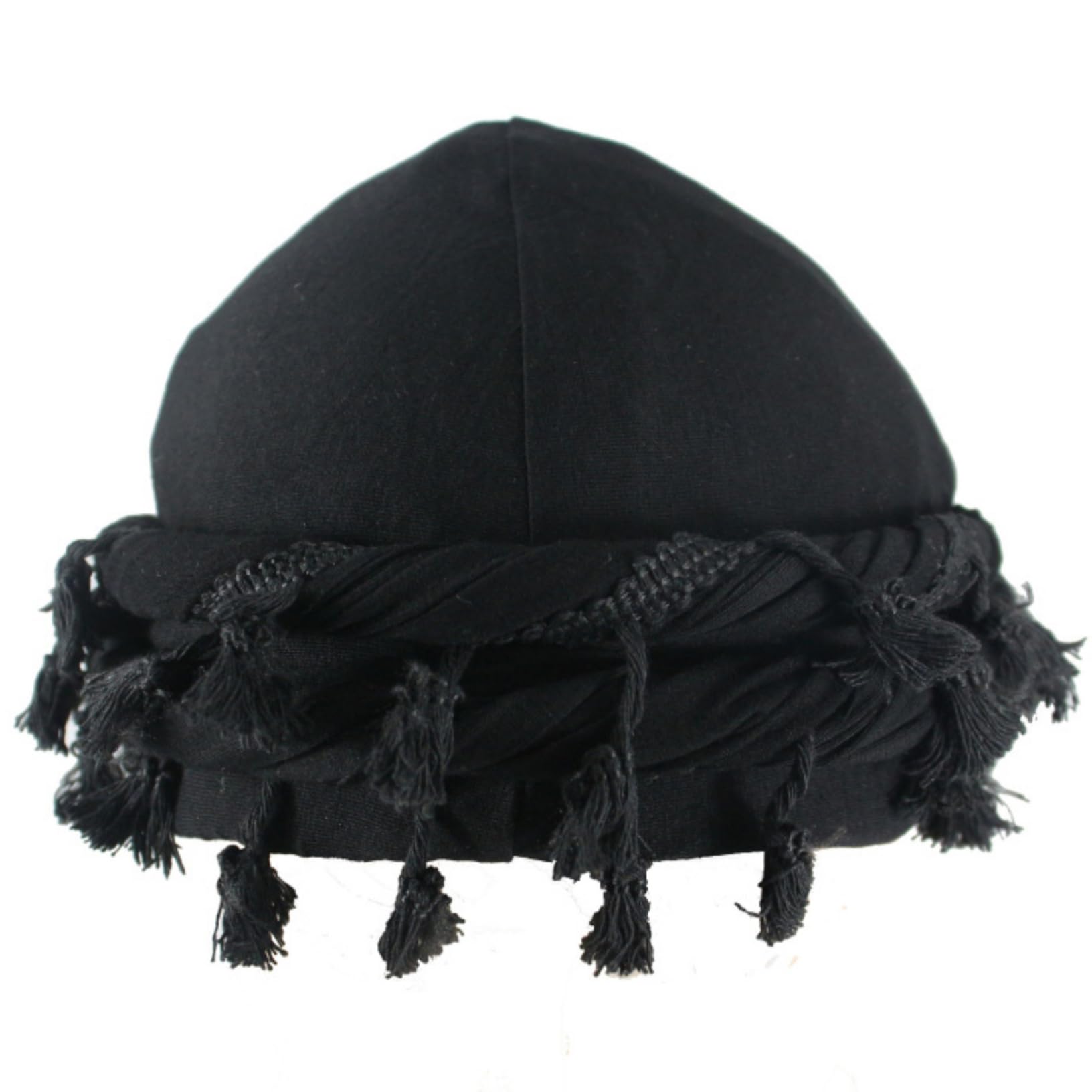 Satin Lined Turban for Men, Turban for Men Tassel Satin Lined Brimless Casual Dome Mens Head Wrap Windproof Sunproof Minimalist Black Modal Fiber Mens, Durag for