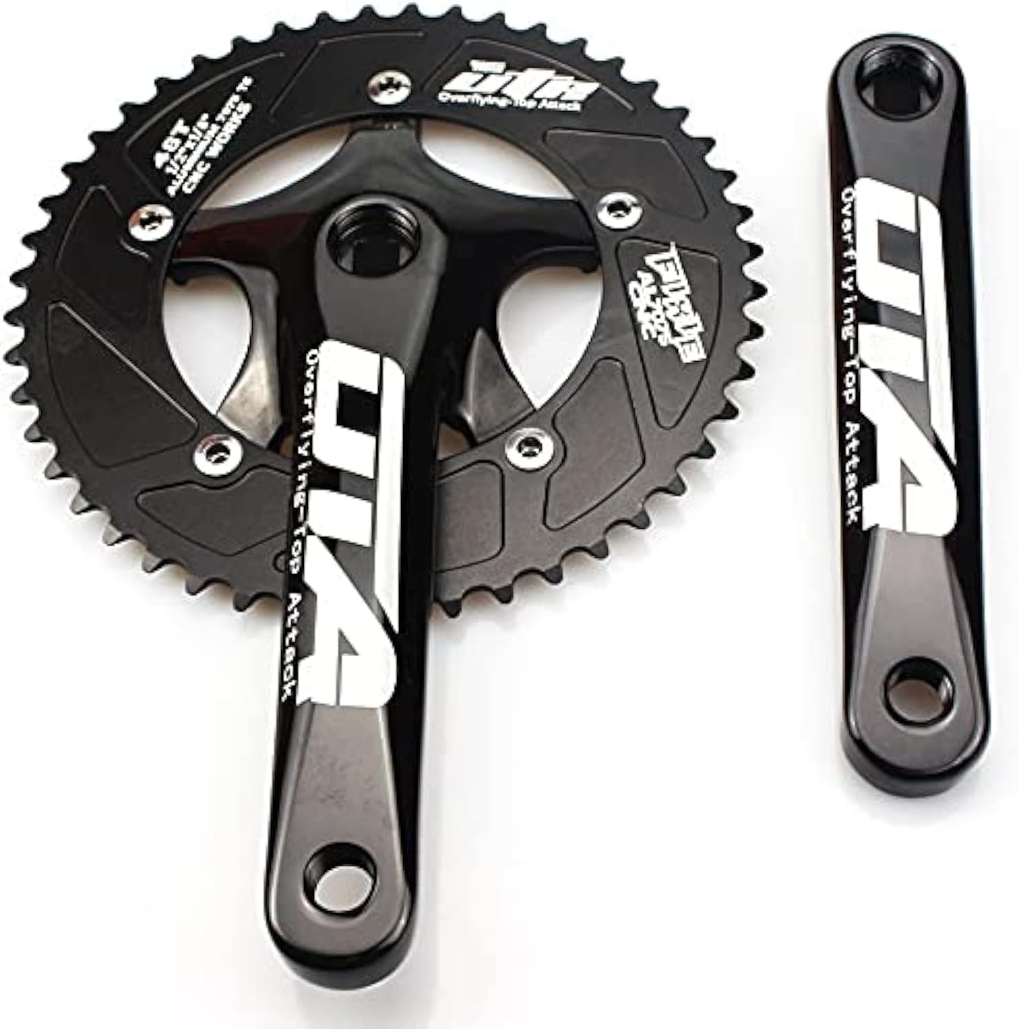 CYSKY Single Speed Crankset E-Bike Crank 170mm 130 BCD 48T/53T/56T/58T/60T Square Taper Bike Crankset for Folding e-Bike Fixed Gear Track Road Bike