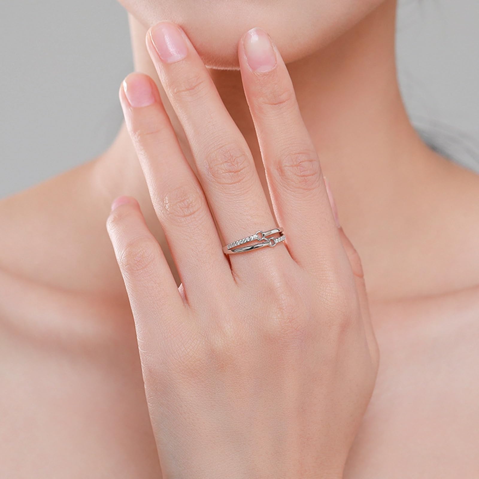 Anillos para mujer, oro auténtico con diamante cultivado en laboratorio, alianzas de boda, anillos de oro blanco único para mujer