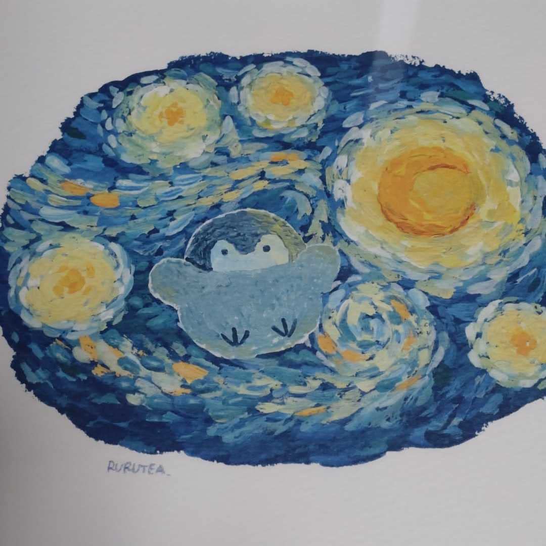 「コウペンちゃん　花丸まんてん星展」複製原画 「星月夜なコウペンちゃん」 74811-94-
