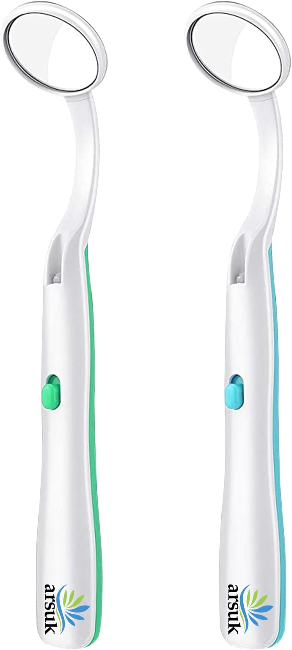 Dental Mirror for Teeth with LED Light โ Dentist Mirror for inside Mouth, Gums & Tongue โ Anti-Fog Reusable Mouth Mirror Dental for Home Use, handheld dental mirror by ARSUK โ 2 Pack