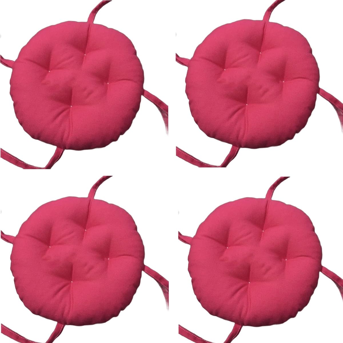 Indoor Outdoor Chair Cushions Set Of 4/2/1, Seat Cushion Round Chair Cushions With Ties, Round Chair Pads For Dining Chairs, Bar Stool Cushions Bistro Chair Cushions Set For Patio(E8,4PCS 40x40X6cm)