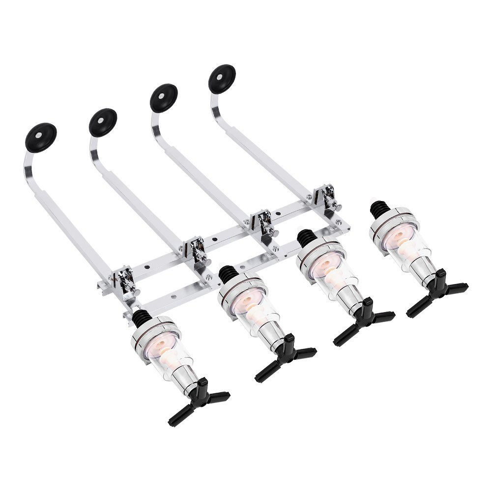 Bar Butler - Dispenser da parete, 4 bottiglie da 30 ml, con supporto da parete rotante per misurare e mescolare le bevande
