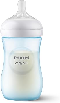 Philips Avent Natural Reactive Bottle, 260 ml, 1 Month+, Non-Leaking Pacifier, Colic and Gas Preventive, BPA Free, Blue, SCY903/21