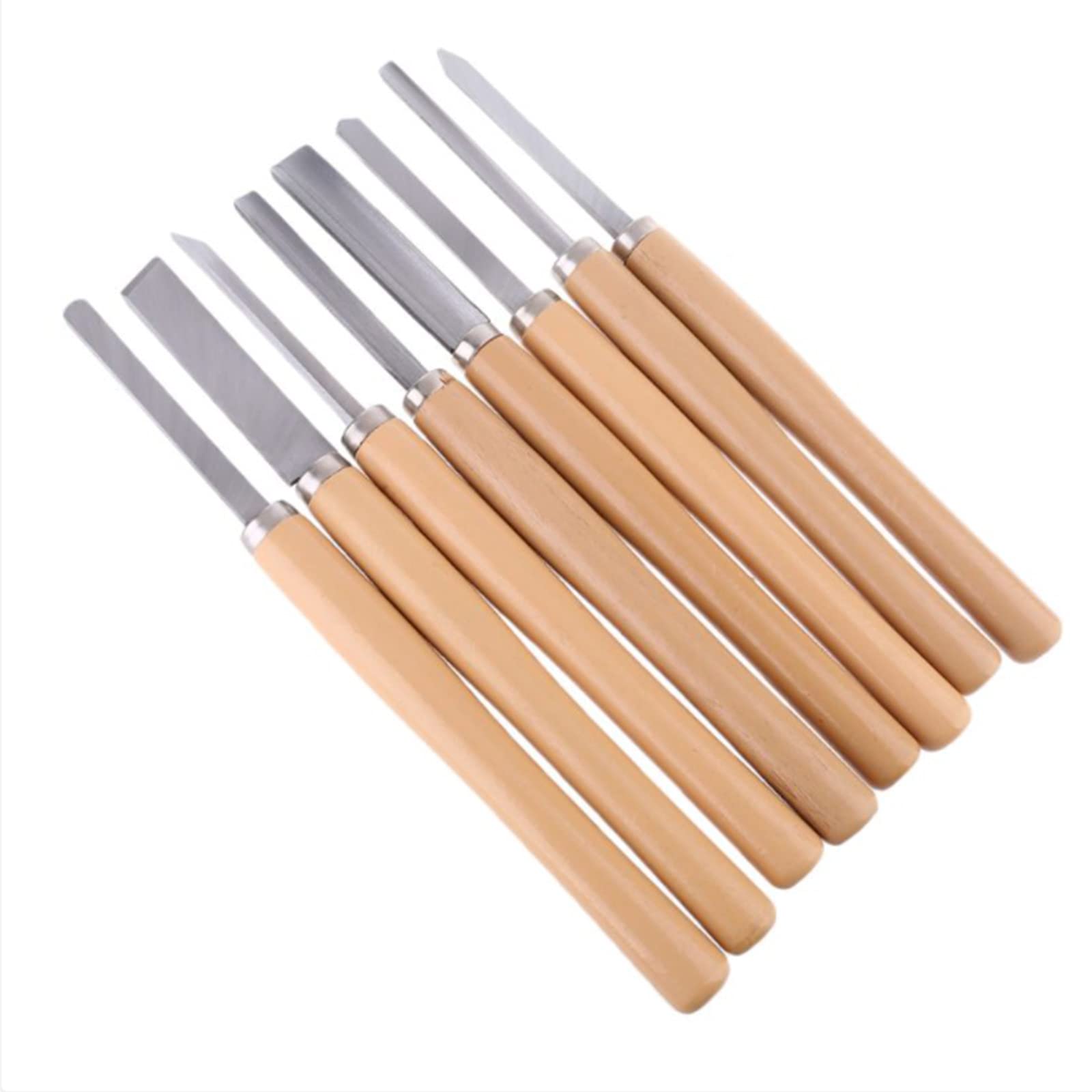 8Pcs / Set Strumenti di Intaglio del Legno, Coltello da Intaglio in Legno Tornio di Lavorazione del Legno Scalpello Strumenti di Tornitura di Sgorbiatura