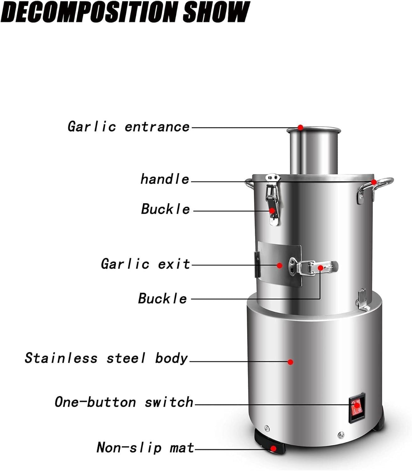 200W Commercial Electric Garlic Peeler, 30KG/H Garlic Peeling Machine Electric Garlic Separator, Kitchen Innovations Garlic Peel