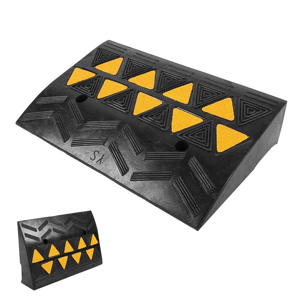 Rampe De Seuil Hauteur 8/11/16cm Rampes De Trottoir en Caoutchouc, Rampe Accès Fauteuil Roulant Antidérapante pour Voiture, Scooter, Vélo(50 * 28 * 8cm/20 * 8 * 3in)