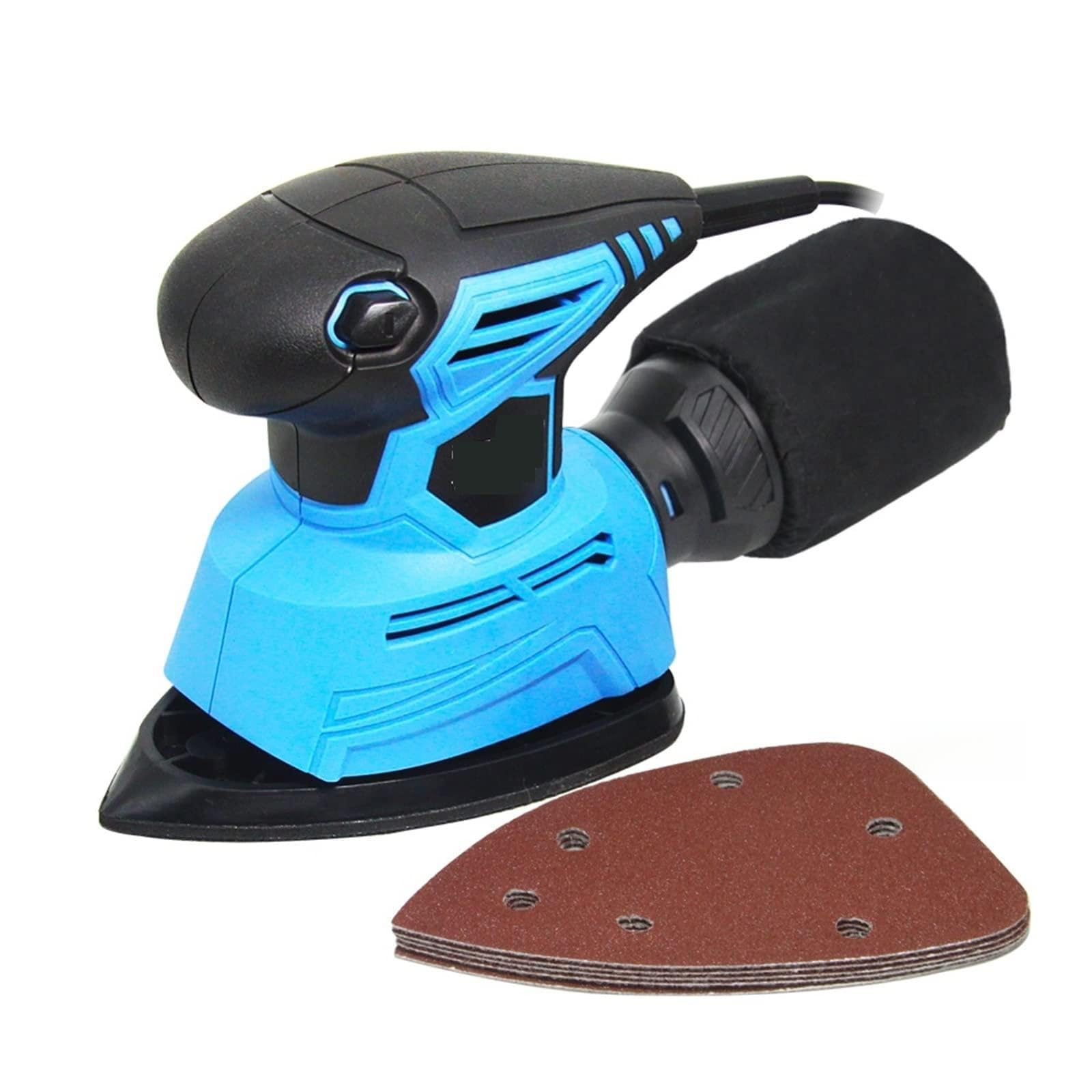 Lijadora de Palma eléctrica de 130 W, lijadora de Detalles, Herramientas de carpintería for Madera con Bolsa de recolección de Polvo y amp;5 Papeles de Lija