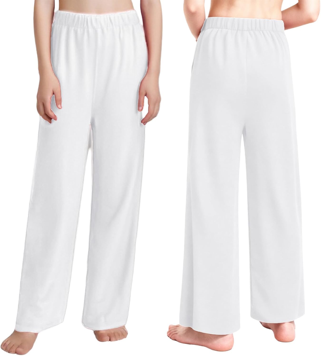 YiZYiF Boys Girls Liturgical Praise Dance Trousers Elastic Loose Performance Bottoms Celebration of Spirit Palazzo Pant