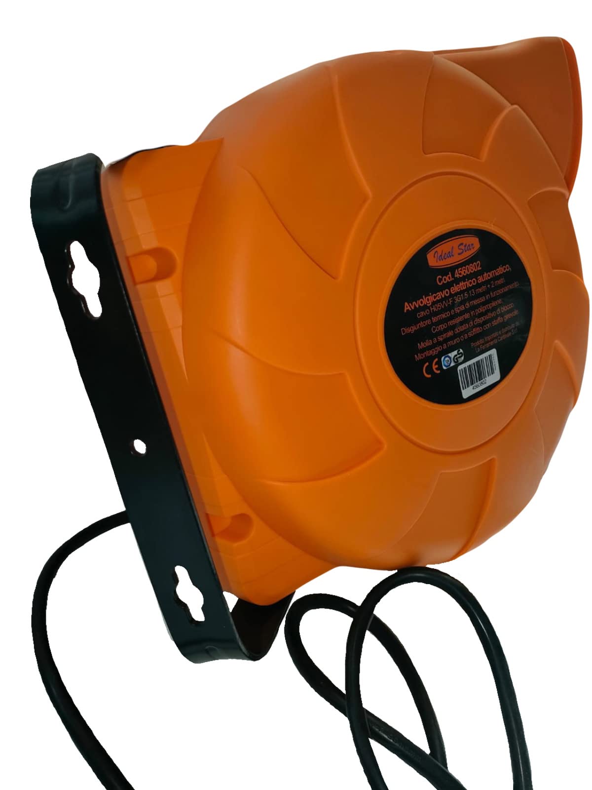 Avvolgicavo Da Parete 15m + 2m – 2300W, Ritrazione Automatica, Rotazione 180°, Certificato TÜV, Incluso Materiale Di Installazione - 5