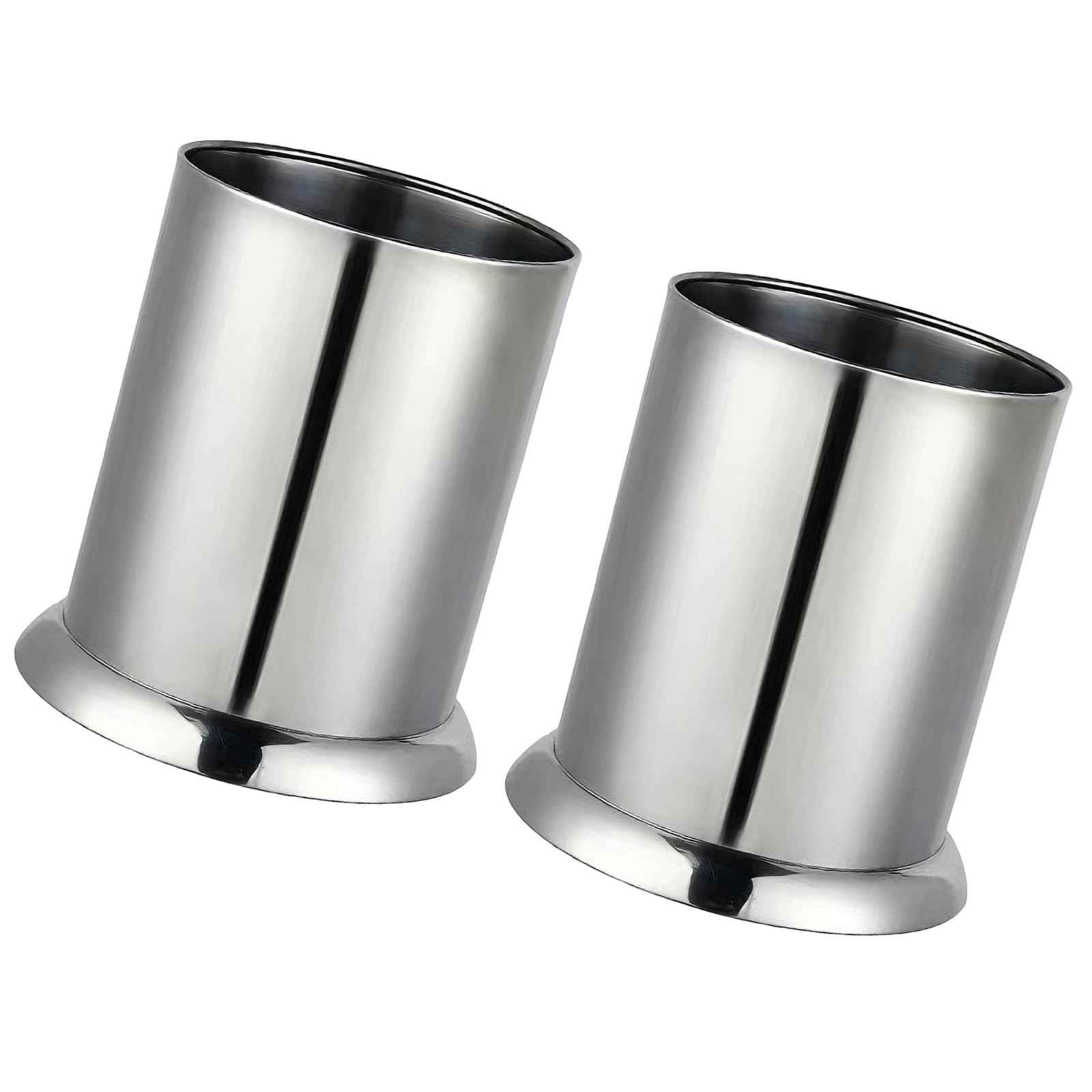 Kalttoy Of 2 Stainless Steel Kitchen Utensil Holders for Straws Chopsticks Stirrers with Drainage Holes and Nonslip Base Stirrer Holder