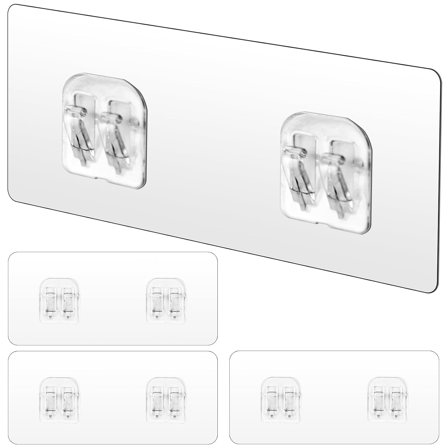 KoMvzyl 4 Pack Shower Caddy Adhesive Replacement Strong Adhesive Sticker Hooks for Corner Shower Caddy Bathroom Shelf Basket