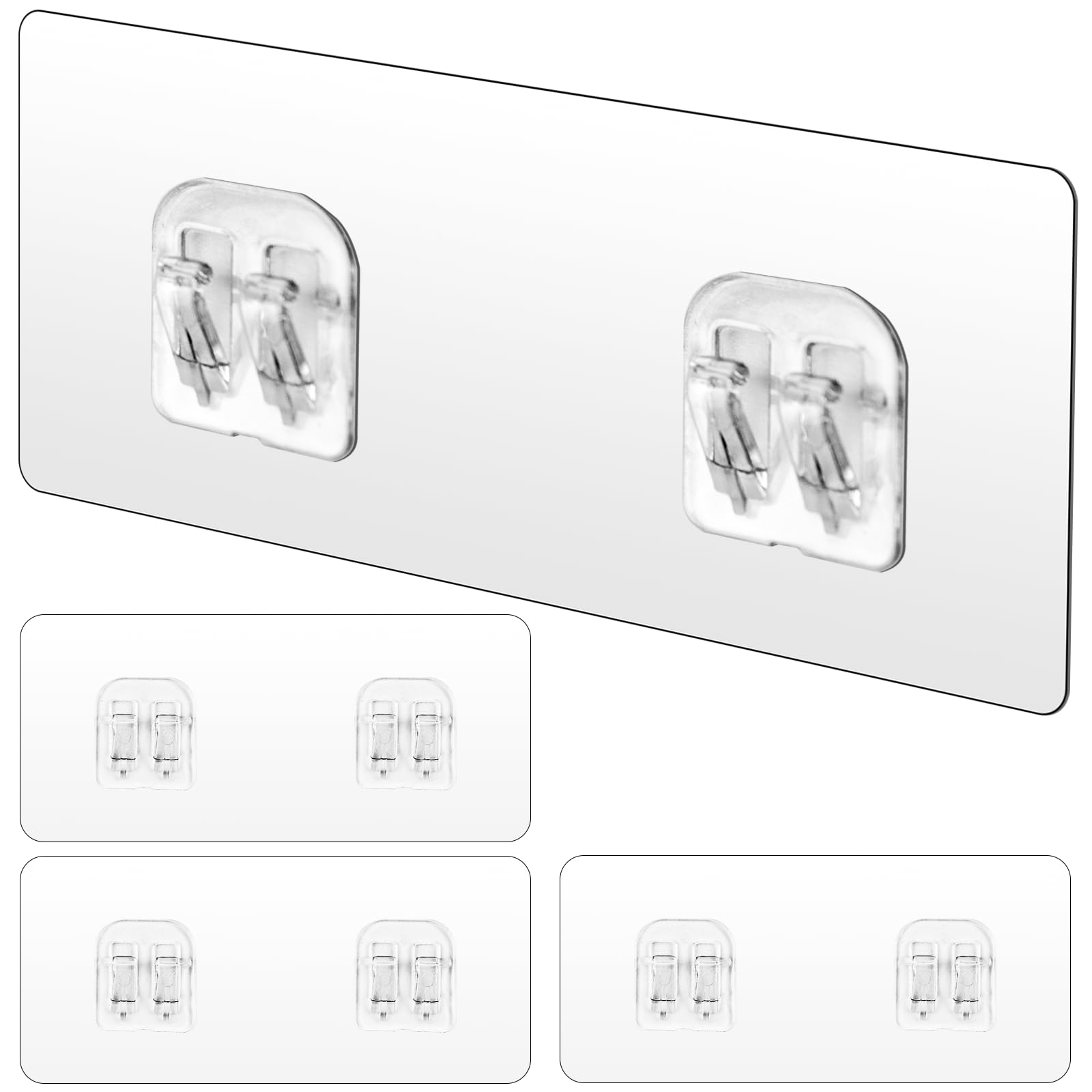 KoMvzyl 4 Pack Shower Caddy Adhesive Replacement Strong Adhesive Sticker Hooks for Corner Shower Caddy Bathroom Shelf Basket