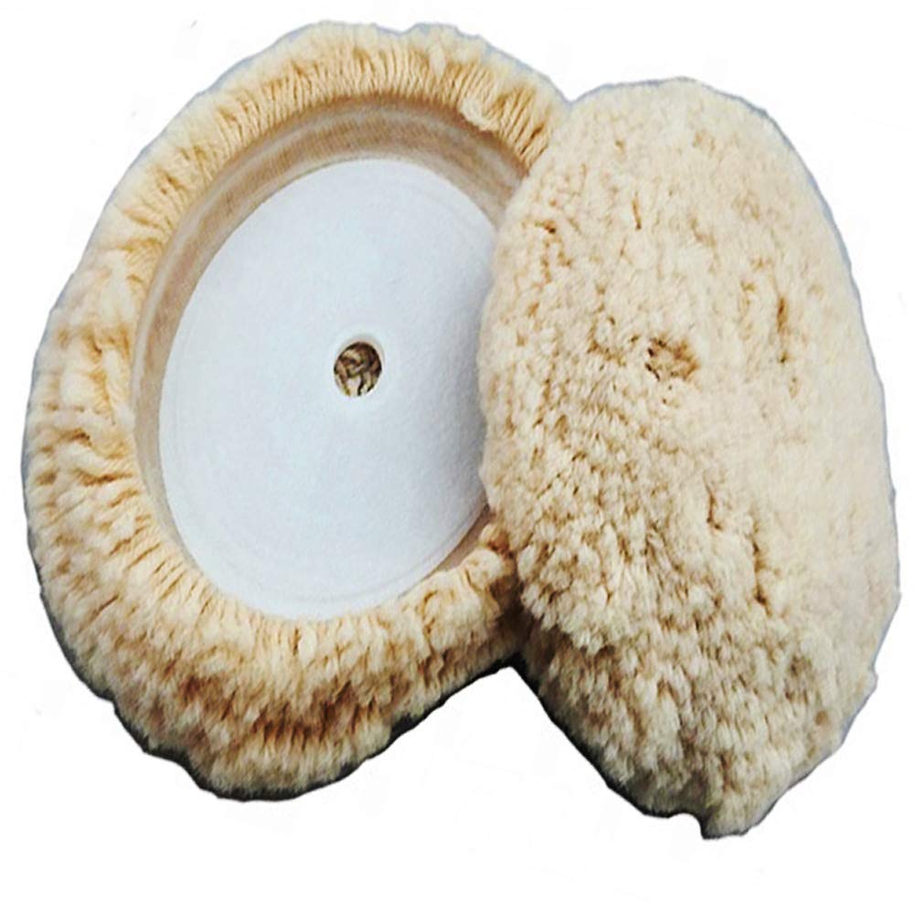 MLD Polishing Pad Buffing 7Inch 180 mm 100% Natural Wool Hook and Loop Grip for Compound Cutting and Car Motorcycle Washing Machine Refrigerator Furniture Cabinets-image-4