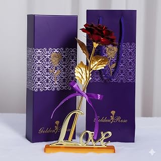 Rose Gift Box with Golden Love Stand