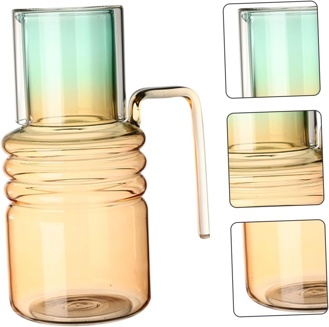 VILLCASE Gradient Tone Transparent Water Pitcher Heat-resistant Clear Carafe for Juice Tea Milk Cold Beverages with Pointed Spout Leak-resistant Household Drink Container