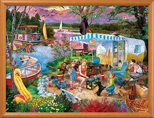 MasterPieces - Rompecabezas de 300 piezas, gran tamaño, piezas EZ Grip, Leisure Lake, Tema Camping miniatura 4