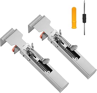 2 Pcs Adjustable Drawer Fixing Clamp, Drawer Front Installation Clamps with Screw Ruler Adjustable Stainless Steel Cabinet...