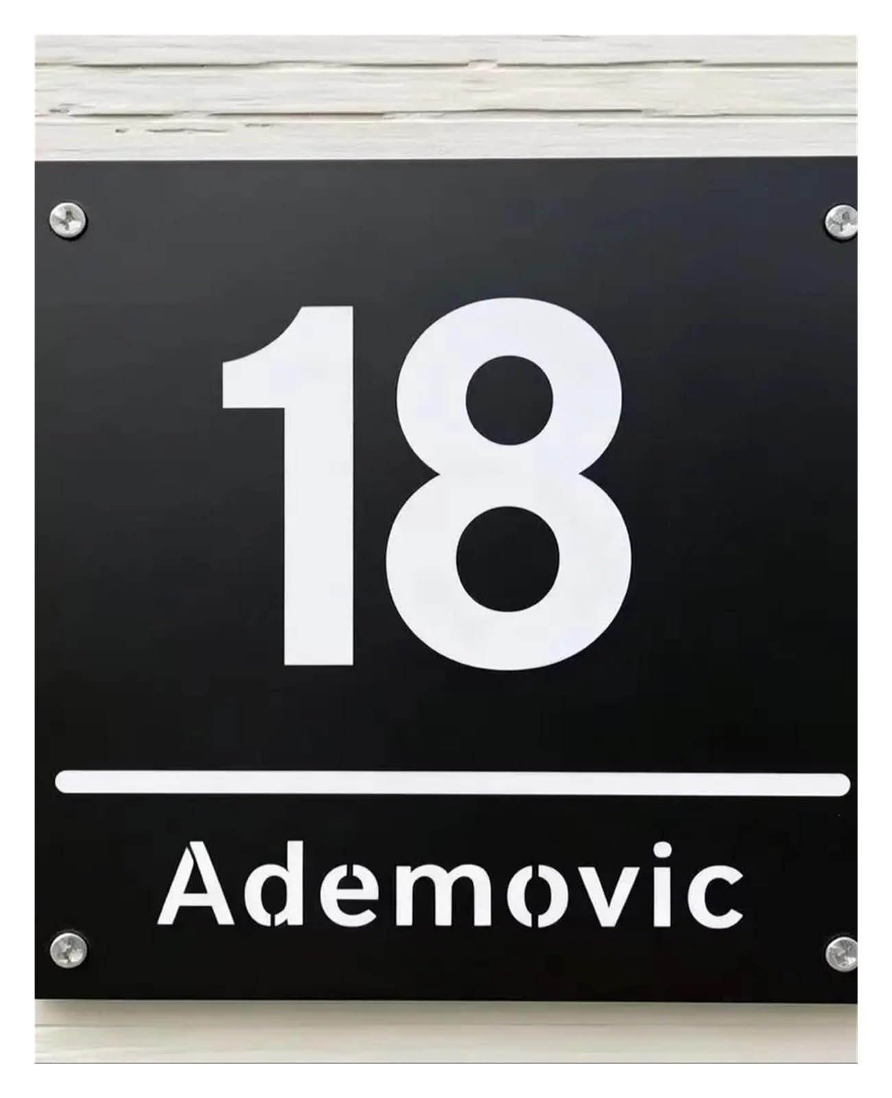 Acrílico 3D Con Clavos En El Exterior O Placas De Dirección, Carteles Casa, Familia, 1 Ud(Black and white,40x40)