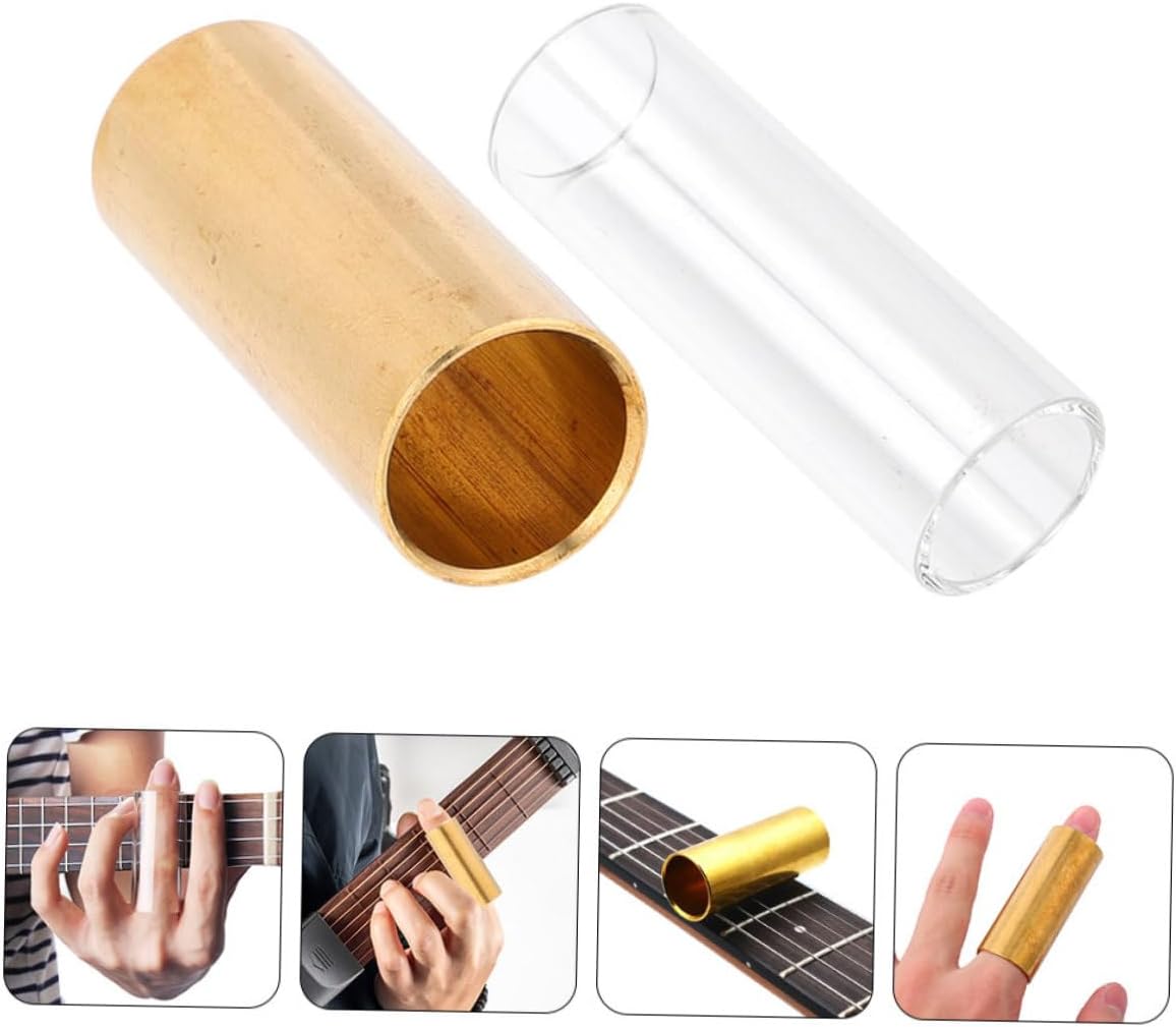 2pcs Guitar Slide Metal Tone Bar for Electric and Acoustic Guitars