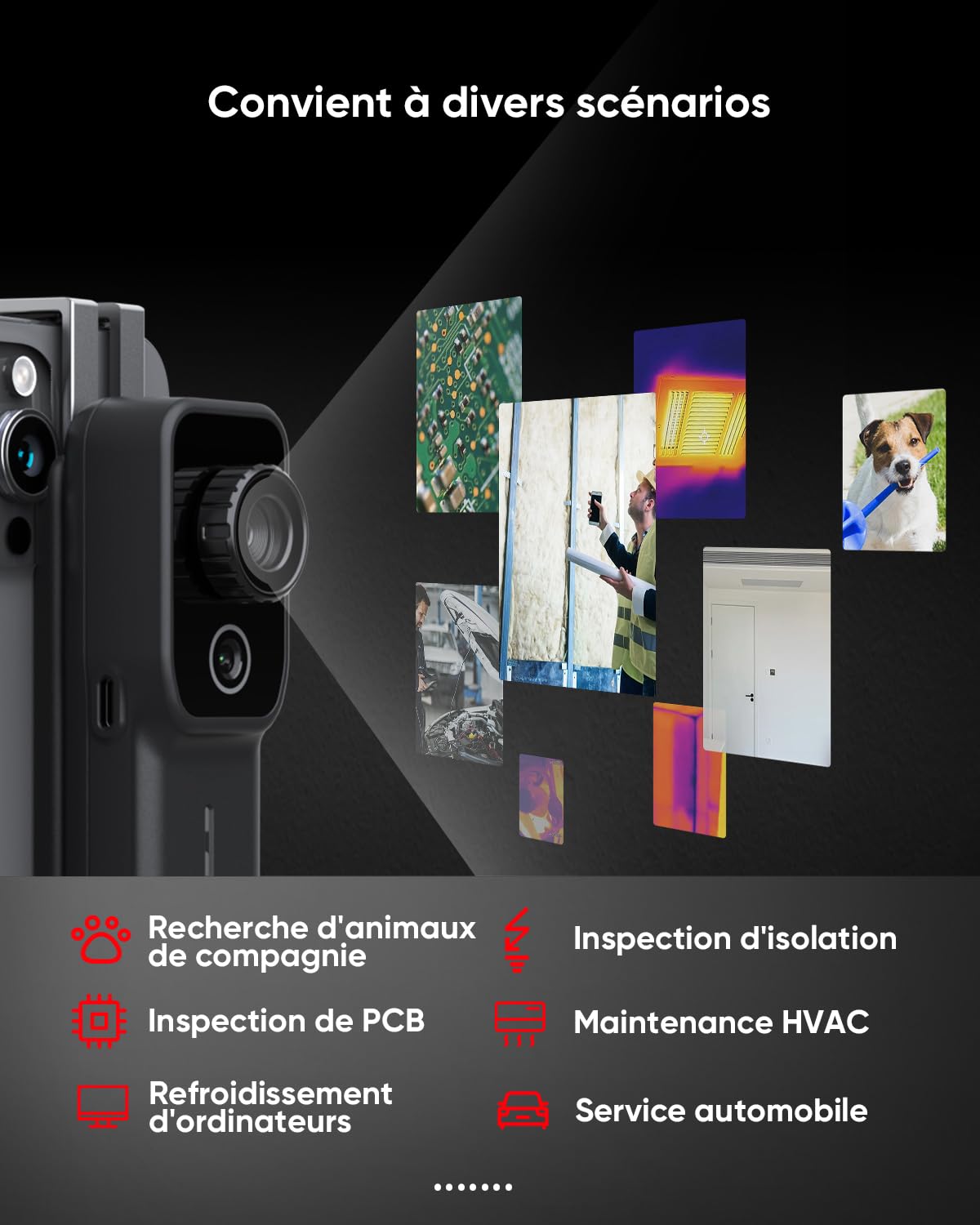 Caméra thermique sans fil HIKMICRO Mini2W - iOS/Android, Résolution IR 256x192, Caméra Visuelle, SuperIR 512×384, caméra thermique avec caméra visuelle, pour téléphone/tablette/PC Windows