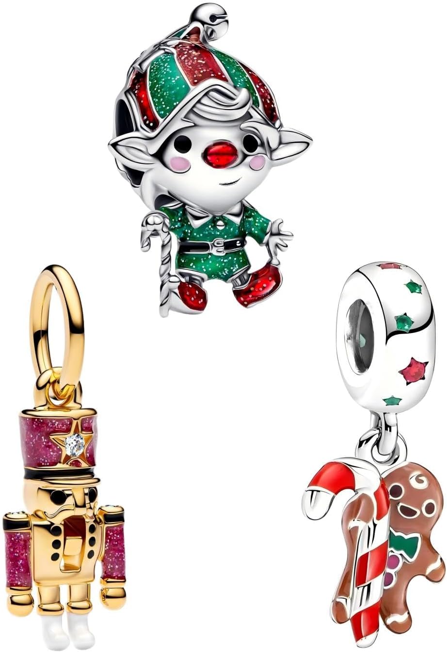 Christmas Fashion Charms Compatible for Bracelets and Necklaces Family Birthday Jewelry Women's Bead Charms Valentine's Day and Halloween Charms