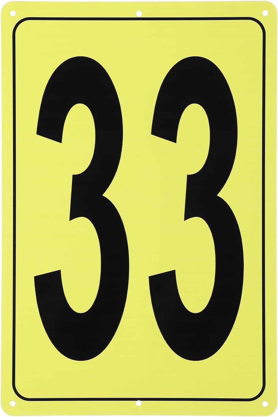 PATIKIL Large Metal Number Sign, 12x8" Rectangle Aluminum Number 33 Sign Plate Area Marker Parking Weather-Resistant Signs for Indoor Outdoor Use, Yellow