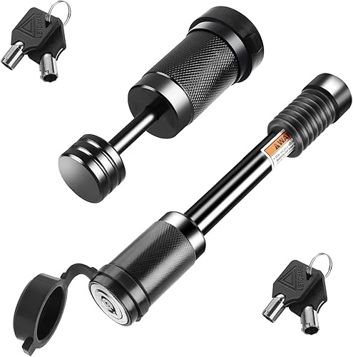 METOWARE Juego de cerradura de enganche y acoplador con llave igual 58 pulgadas de diámetro de 3-12 pulgadas de largo para receptor de clase III IV