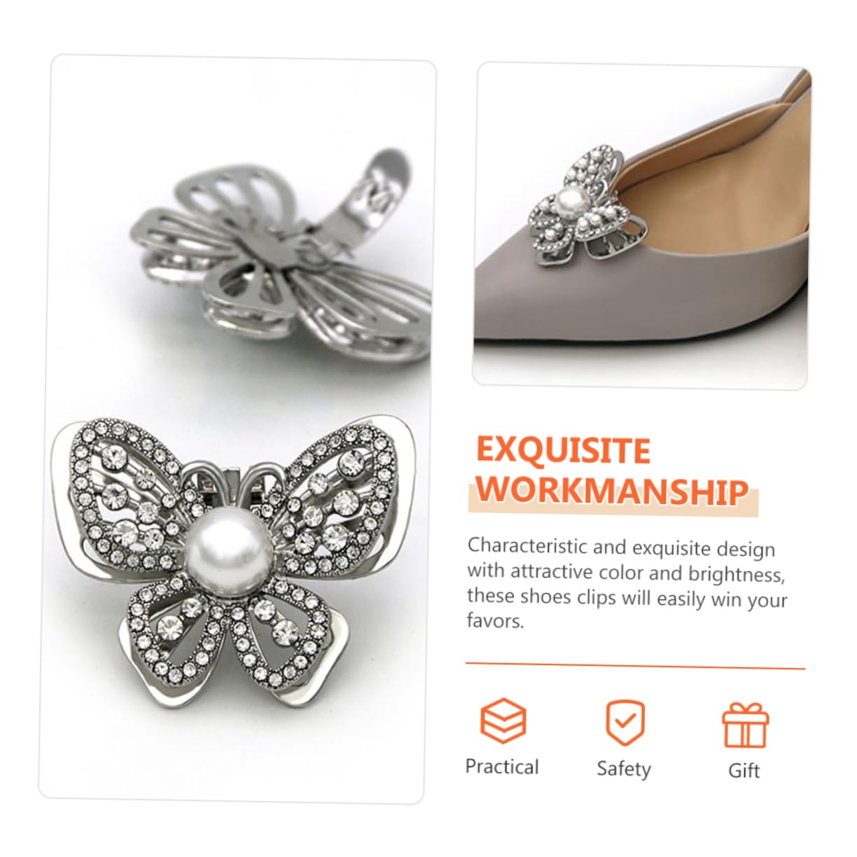 Healeved Clip per Scarpe Sposa con Decorazioni Chic per e Pumps Accessorio per Cerimonie e Cristallo