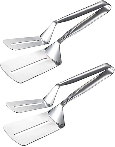 Pinza de pala de doble cara de acero inoxidable espátula de pescado pinzas para servir carne a la parrilla herramientas de clip de agarre de cocina