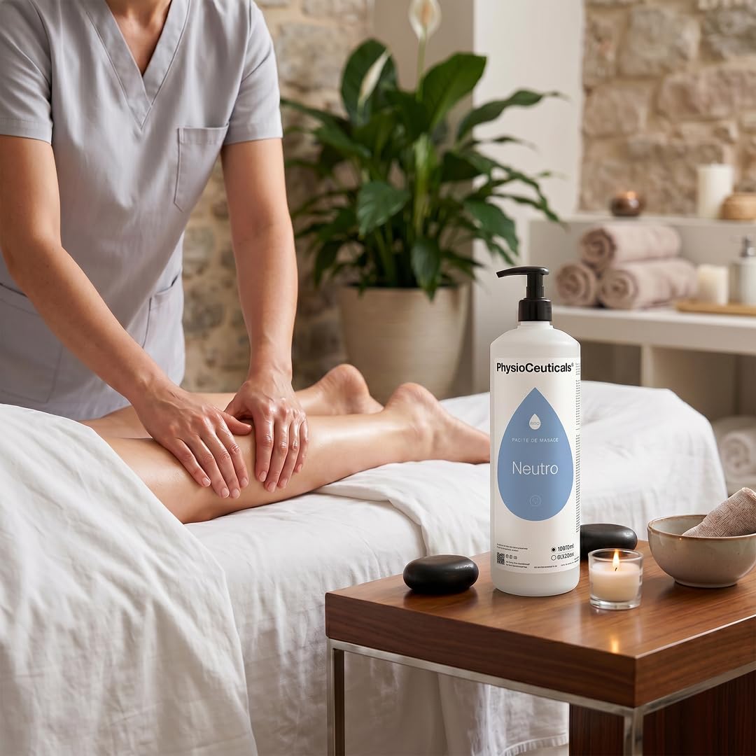 Aceite neutro Masaje de alta extensibilidad para uso profesional en fisioterapia, formulada para facilitar maniobras de masaje terapéutico. Presentación: envase de 1000 ml.