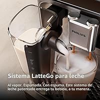 Vista 4 de Philips Máquina de café espresso totalmente automática serie 4400, sistema de leche LatteGo, molinillo integrado, 12 preajustes de café caliente