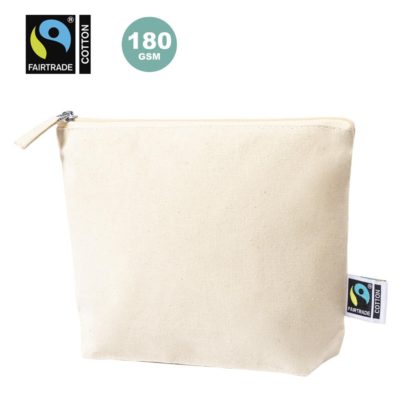 ADRI -10 Estuches Neceser para Regalar, Bolsa con Cremallera de algodón para Pintar o Personalizar. 23 x 17 x 6 cm. Bolsas Neceser de Viaje (Beig, 10)