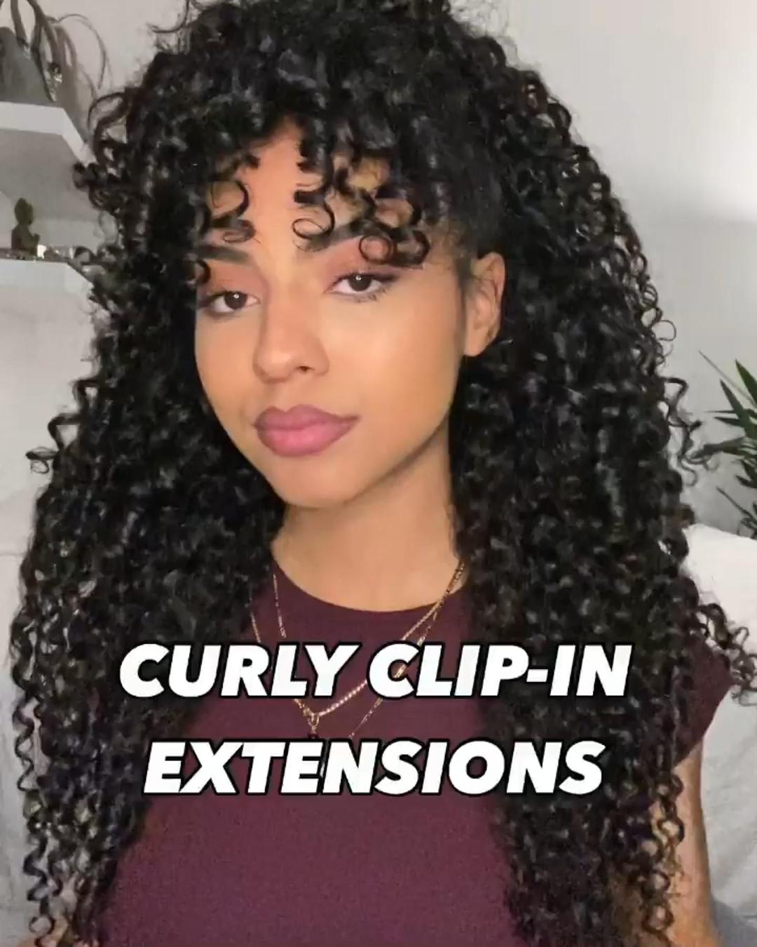 Amazon.com : Meepo Black Curly Clip In Hair Extension For  display picture 1