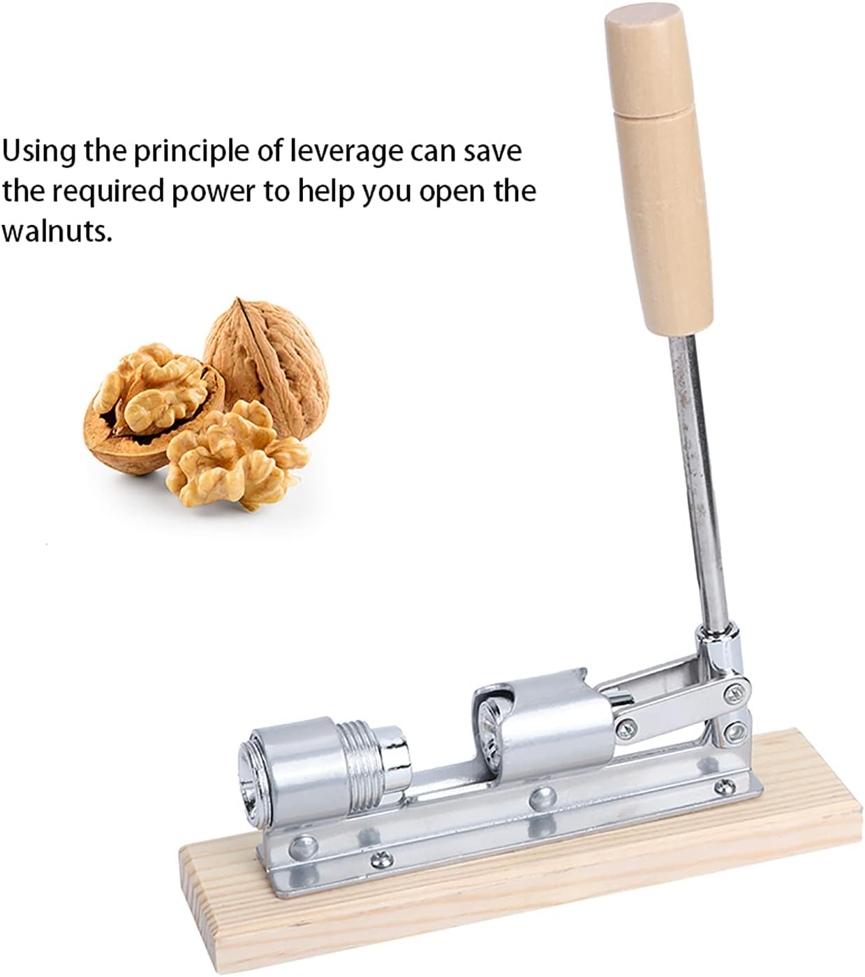 Stainless Steel Nutcracker Machine, High-Hardness Nutcracker Push-Type Walnut Clip Hand Nut Opener Aluminum Alloy for Home