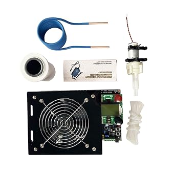 3000W ZVS Induction Heater Induction Heating PCB Board Heating Machine+Heating Coil+70mL rucible+Pump+Power Supply Garage Workshops(Rosso)