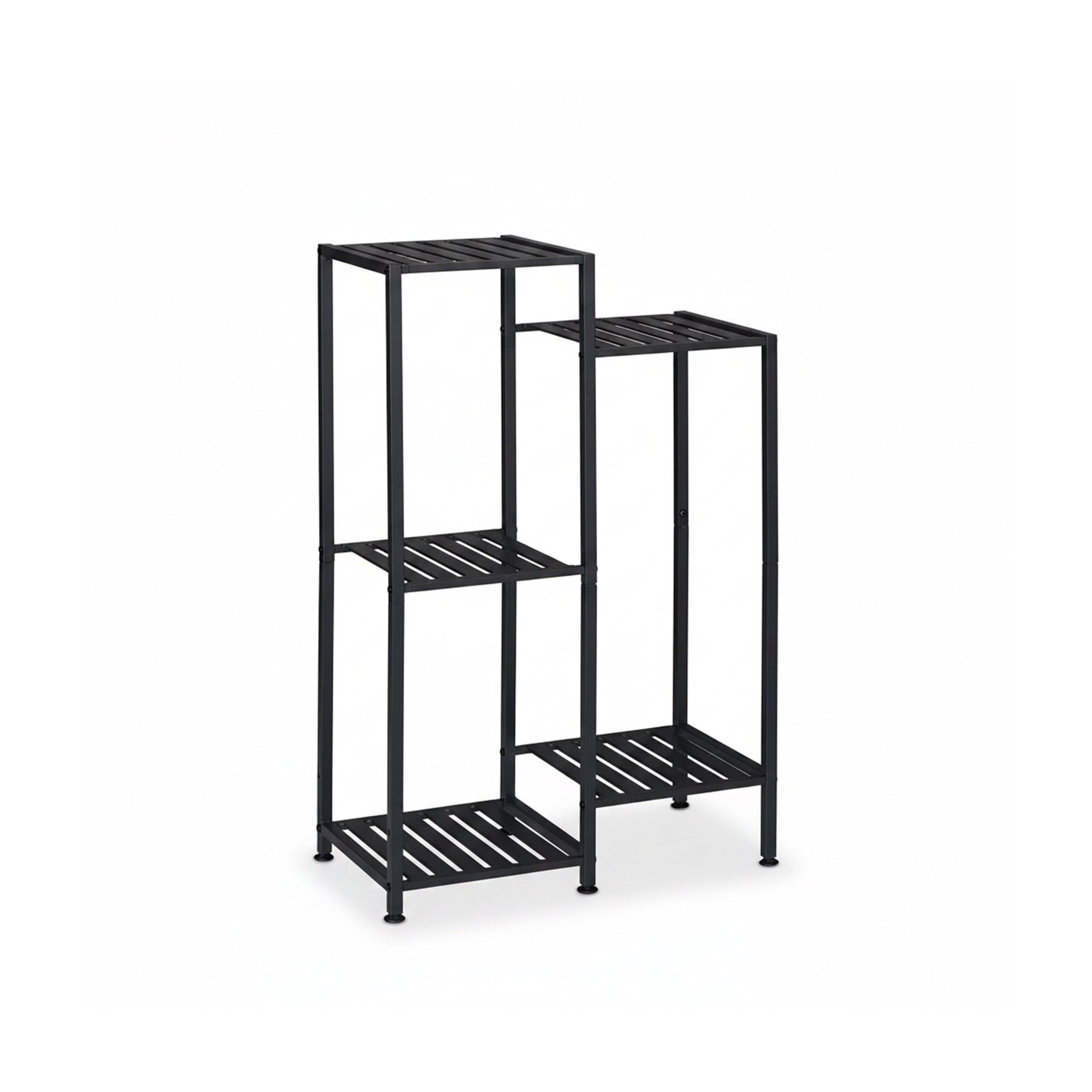 Relaxdays Étagère à Plantes, 5 Niveaux, pour Vos trésors Verts, métallique, H x L x P : 81 x 55 x 28,5 cm, Noir